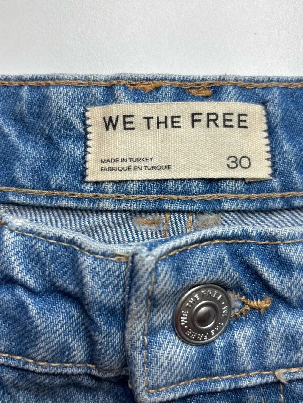 Free People Flora Low Rise Bootcut Jeans Botton Pocket Mai Tai Sky color NWT 30